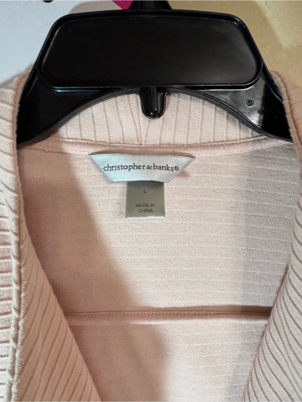 Light Pink Ribbed Open Front Jacket - Unbranded - Picture 2 of 7